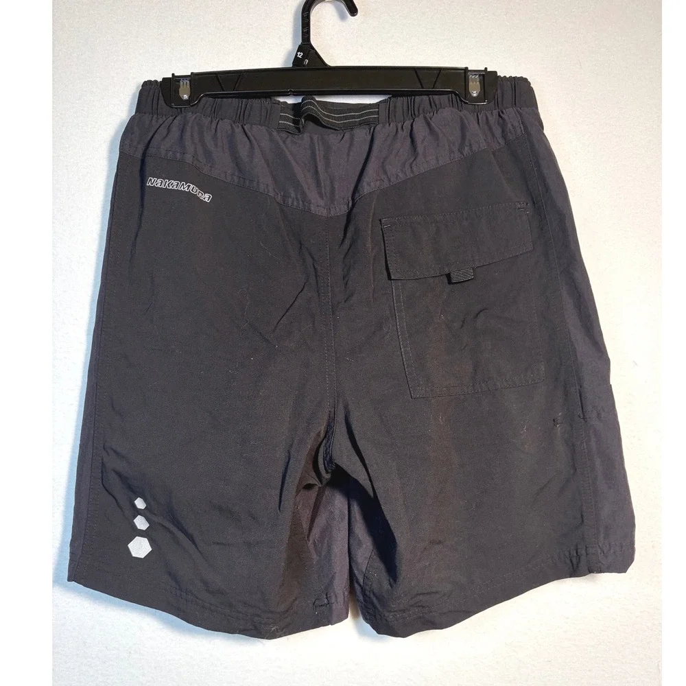 Nakamura Biking Shorts Mens Small Black Excellent Dry-Plus Belted Athletic